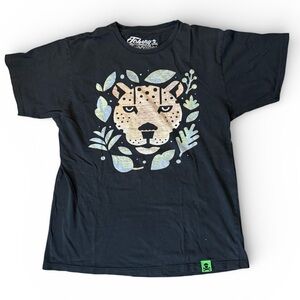 JOHNNY CUPCAKES panther graphic print tee shirt, size M